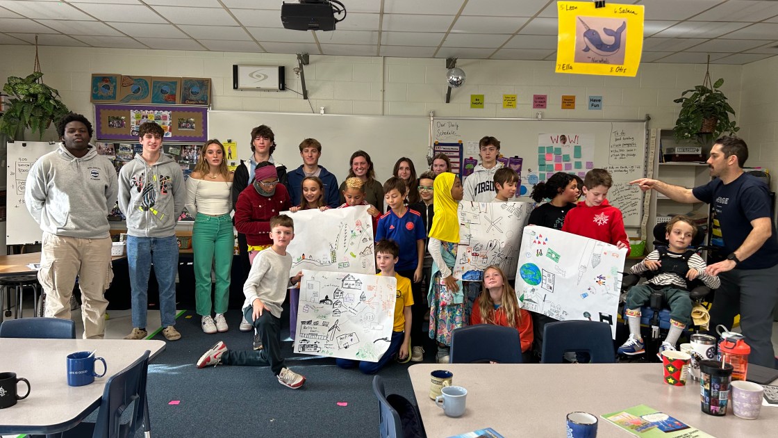 BCL11 students help in an elementary classroom